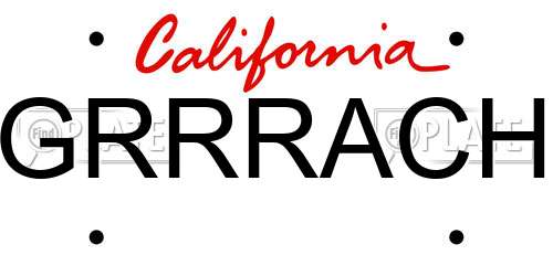 GRRRACH California License Plate