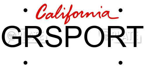 GRSPORT California License Plate