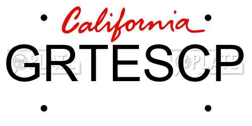 GRTESCP California License Plate