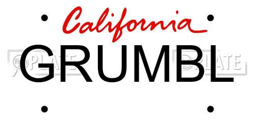 GRUMBL California License Plate