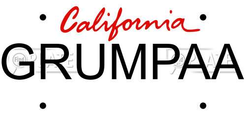 GRUMPAA California License Plate