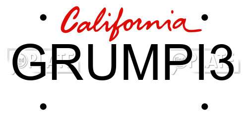 GRUMPI3 California License Plate