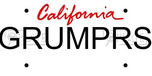 GRUMPRS California License Plate