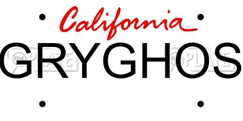 GRYGHOS California License Plate
