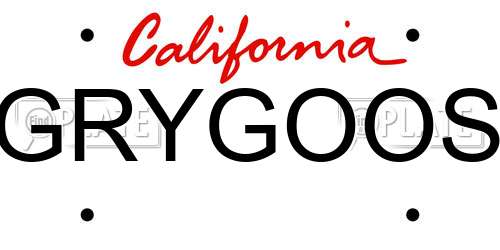 GRYGOOS California License Plate