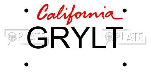 GRYLT California License Plate