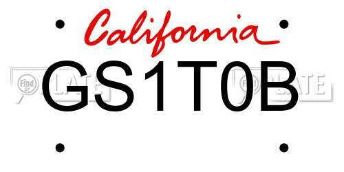 GS1T0B California License Plate