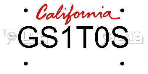 GS1T0S California License Plate