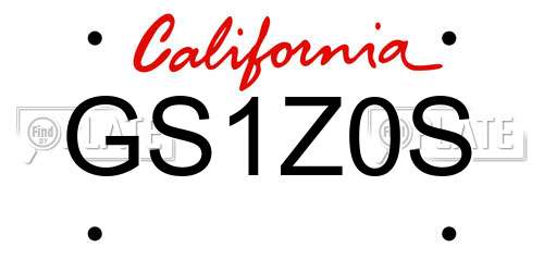 GS1Z0S California License Plate