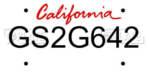 GS2G642 California License Plate