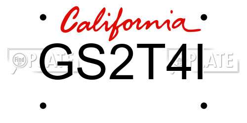 GS2T4I California License Plate