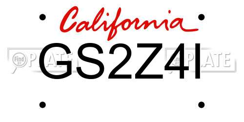 GS2Z4I California License Plate