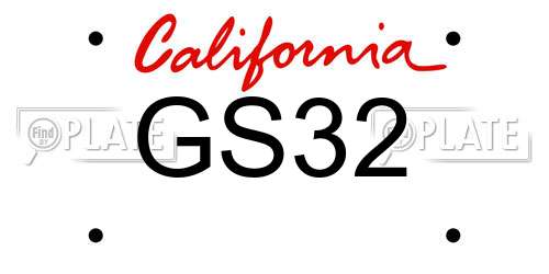 GS32 California License Plate