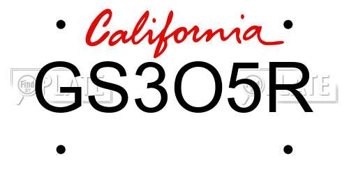GS3O5R California License Plate