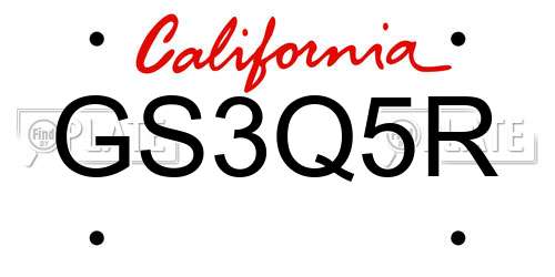 GS3Q5R California License Plate