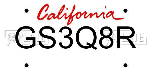 GS3Q8R California License Plate