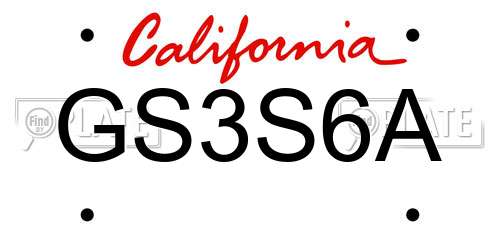 GS3S6A California License Plate