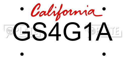 GS4G1A California License Plate