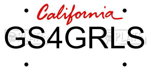 GS4GRLS California License Plate