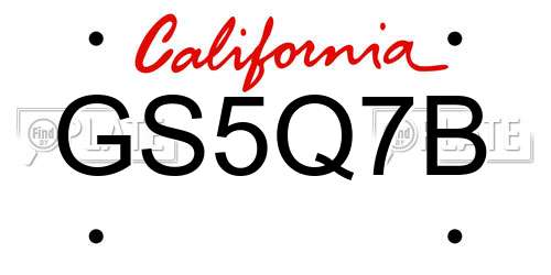 GS5Q7B California License Plate