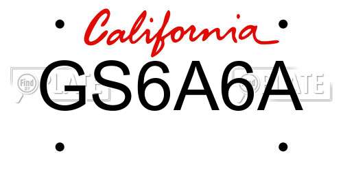 GS6A6A California License Plate