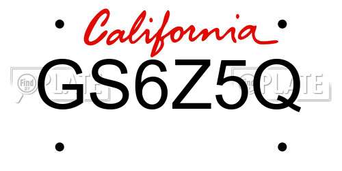 GS6Z5Q California License Plate