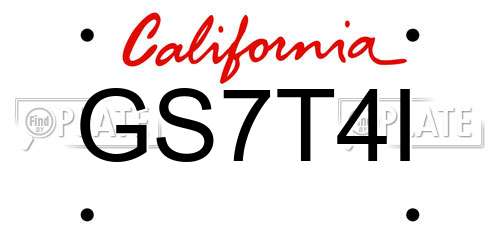 GS7T4I California License Plate