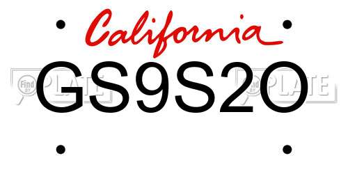 GS9S2O California License Plate