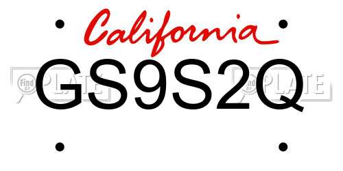 GS9S2Q California License Plate