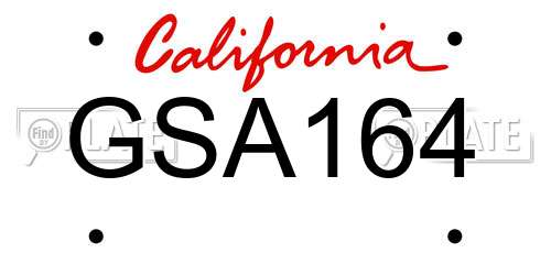 GSA164 California License Plate