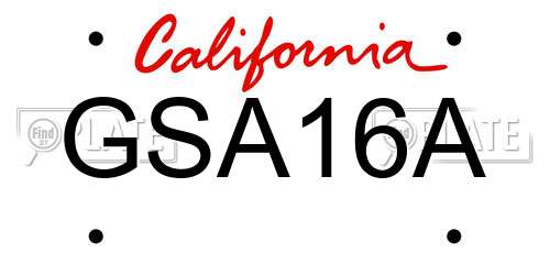 GSA16A California License Plate
