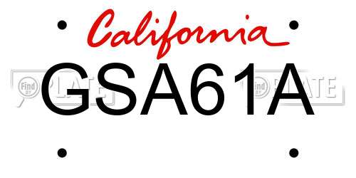 GSA61A California License Plate