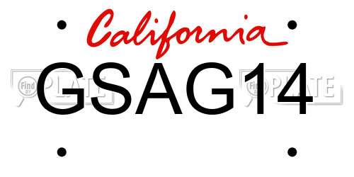 GSAG14 California License Plate