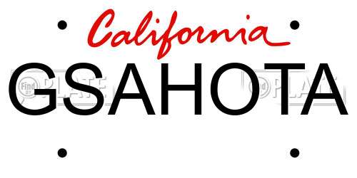 GSAHOTA California License Plate