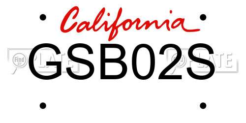 GSB02S California License Plate