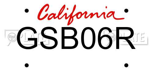 GSB06R California License Plate