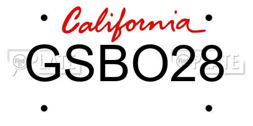 GSBO28 California License Plate