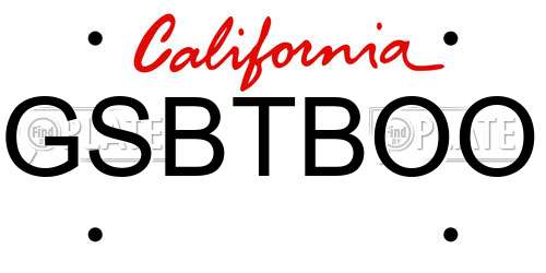 GSBTBOO California License Plate