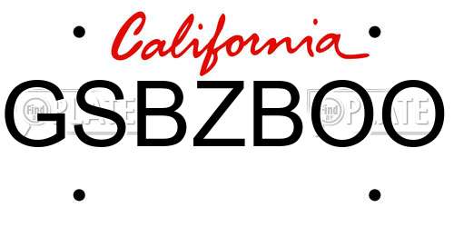 GSBZBOO California License Plate