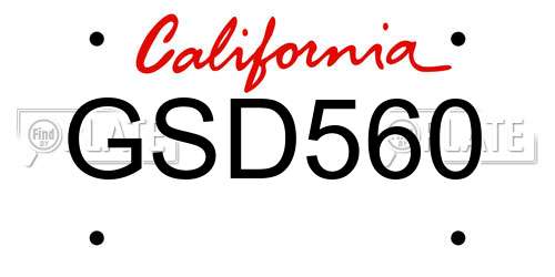 GSD560 California License Plate