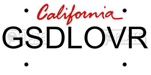 GSDLOVR California License Plate