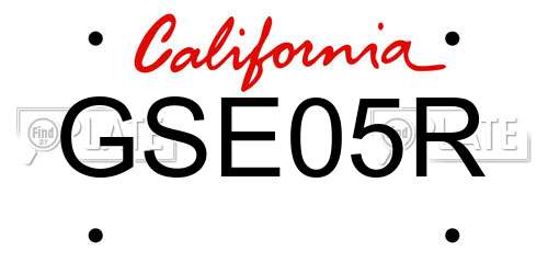 GSE05R California License Plate