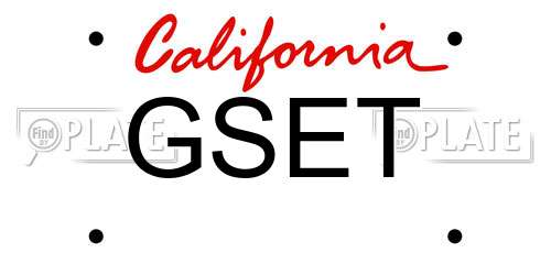GSET California License Plate