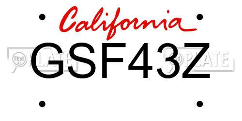 GSF43Z California License Plate