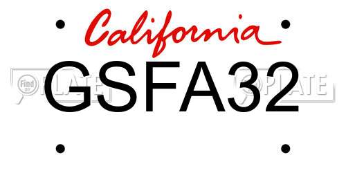 GSFA32 California License Plate