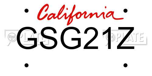 GSG21Z California License Plate