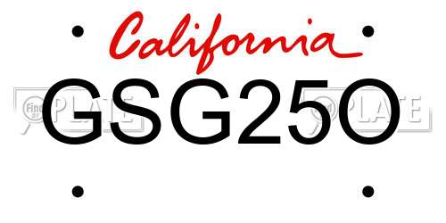 GSG25O California License Plate