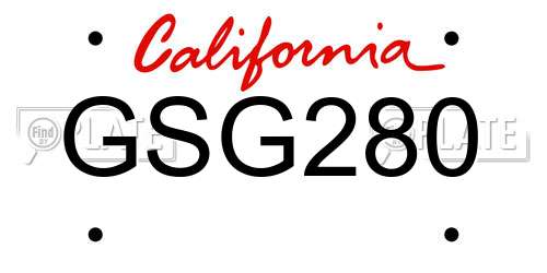 GSG280 California License Plate