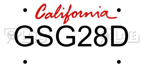 GSG28D California License Plate