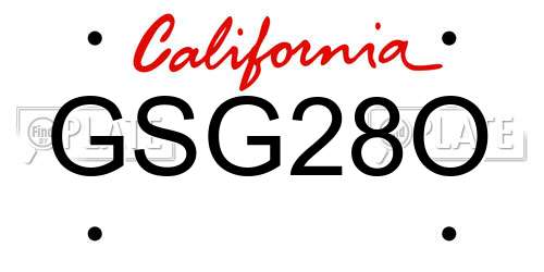 GSG28O California License Plate